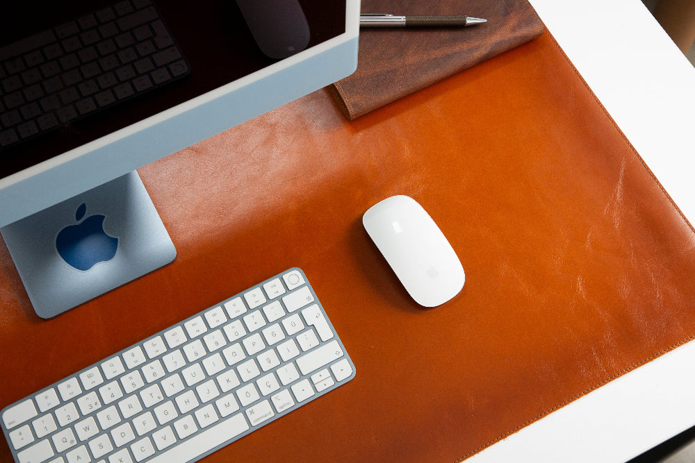Natty Leather Natural Desk Mat (96 cm x 28 cm)