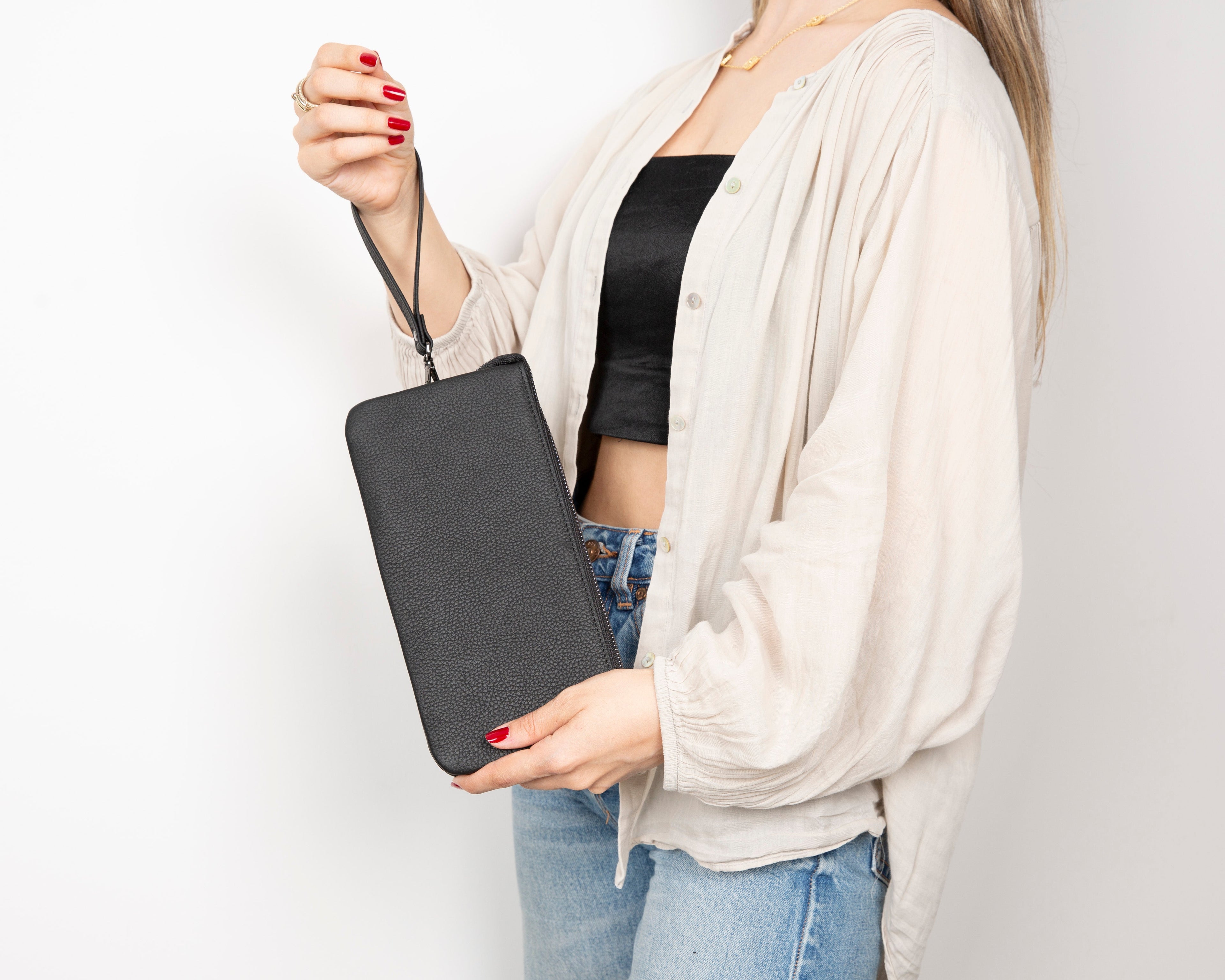 Majeste Leather Clutch Bag