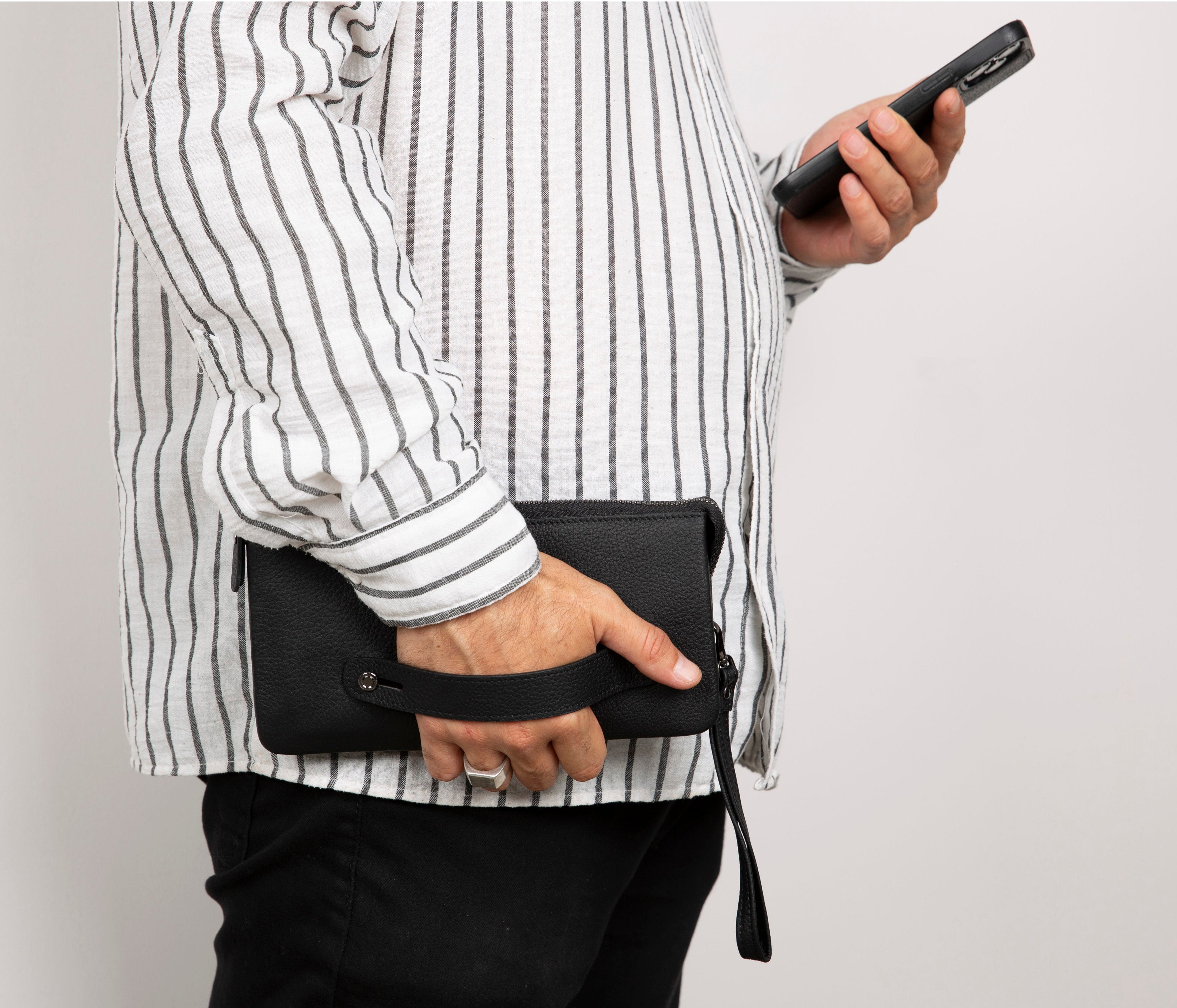 Majeste Leather Clutch Bag