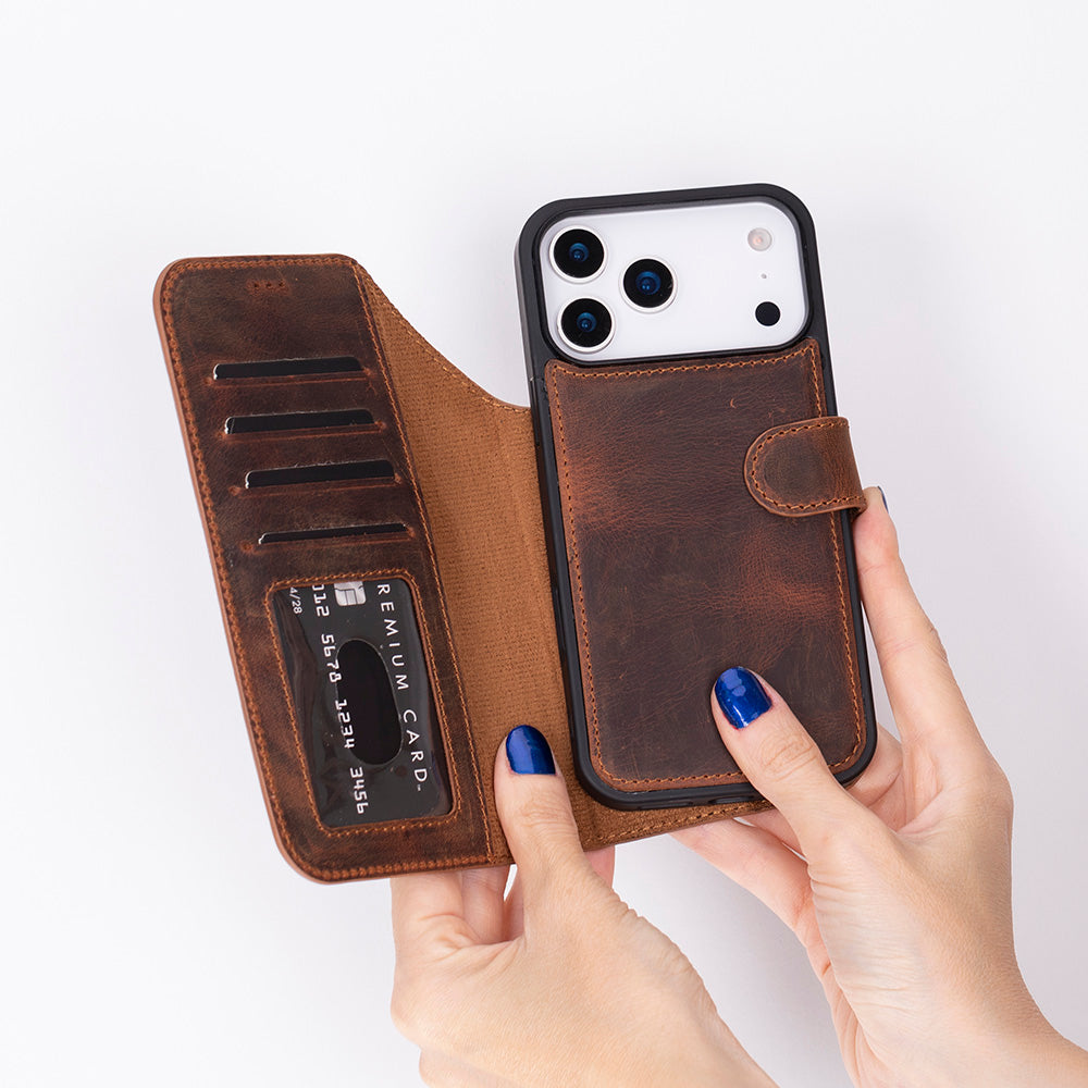 Magic iPhone 17 Pro Leather Detachable Wallet Case