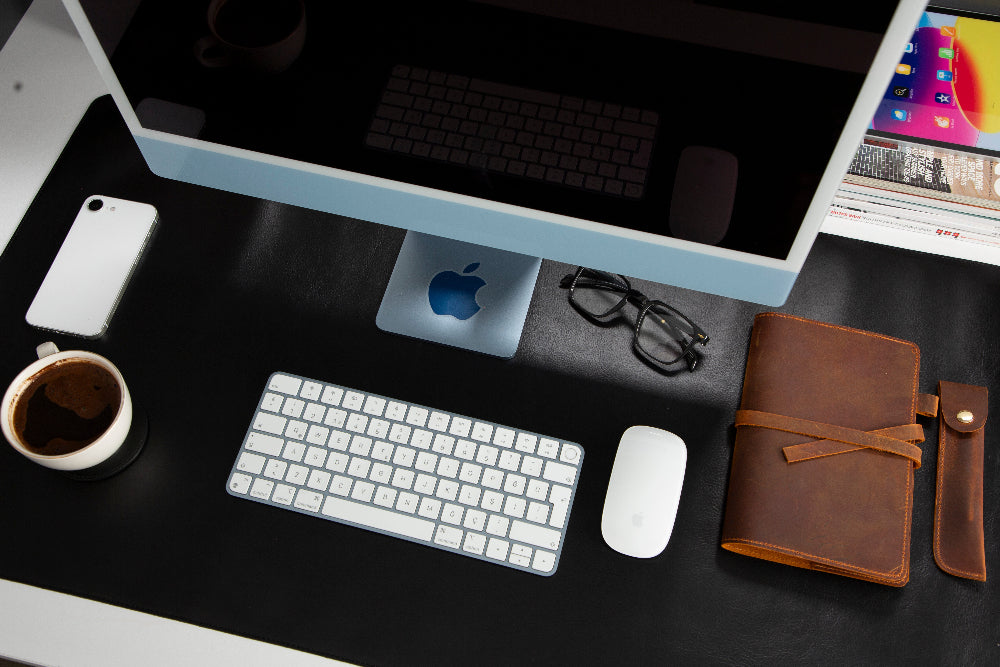 Natty Leather Natural Desk Mat (96 cm x 28 cm)