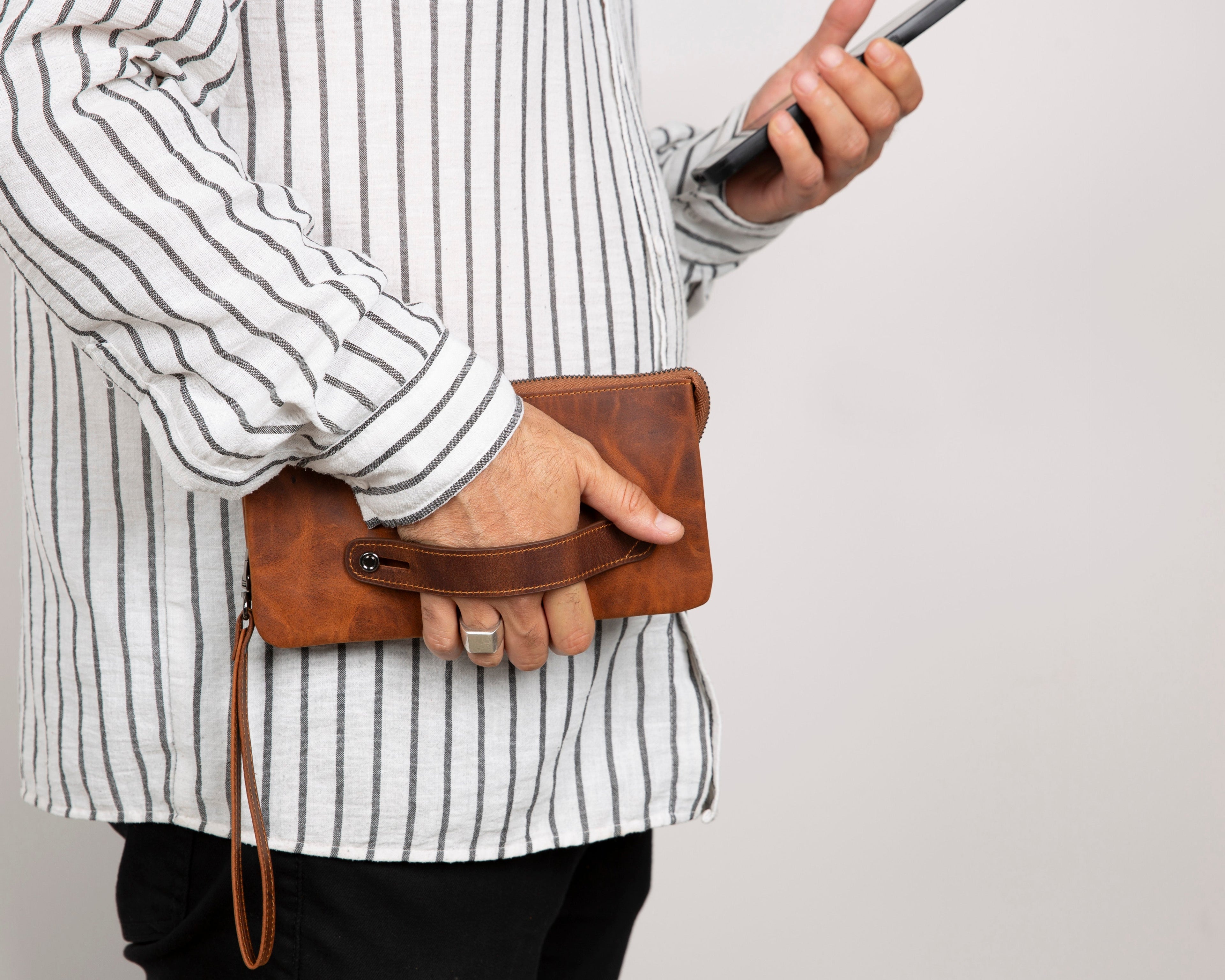 Prestige Leather Clutch Bag