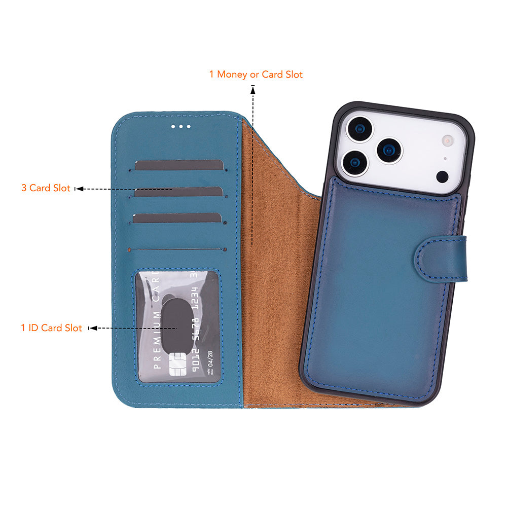 Magic iPhone 17 Pro Leather Detachable Wallet Case